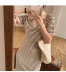 thin waist slimming retro V-neck striped knitted dress Nihaostyles wholesale clothing vendor NSFYF76645