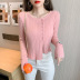 Half-Button Stacked Knit Cardigan Sweater NSFYF76651
