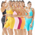 women s knitted tight-fitting yoga tops shorts yoga suit nihaostyles clothing wholesale NSOUX76656