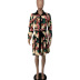  women s long-sleeved printed pleated shirt dress nihaostyles clothing wholesale NSXHX76753