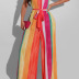 Colorful Print Lace Up Wide-Leg Jumpsuit NSXHX76771