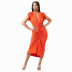women s solid color v-neck dress nihaostyles clothing wholesale NSXHX76772