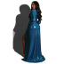 Long-Sleeved V Neck Split Prom Dress NSXHX76774
