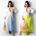 women s Long Sleeve Gradient Color dress nihaostyles clothing wholesale NSXHX76780