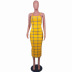 women s slim plaid strap dress nihaostyles clothing wholesale NSXHX76788