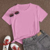 Round Neck Short Sleeve Solid Color T-Shirt NSYAY76945
