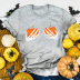 Halloween Skull Pumpkin Print Short Sleeve T-Shirt NSYAY76943