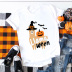 Camiseta de Halloween letras alpaca estampado de calabaza camiseta de manga corta nihaostyles ropa al por mayor NSYAY76941
