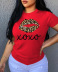 Printed Leopard Lips Female Round Neck T-Shirt wholesale clothing vendor Nihaostyles NSXPF71659