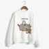 velvet long-sleeved high-neck printed lazy cat sweatshirt wholesale Nihaostyles clothing vendor NSXPF71697