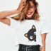 pequeño gato negro camiseta estampada al por mayor vendedor de ropa de Nihaostyles NSXPF71710
