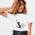 small black cat printed T-shirt wholesale Nihaostyles clothing vendor NSXPF71710