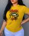 Lips Printed Round Neck T-Shirt wholesale Nihaostyles clothing vendor NSXPF71738