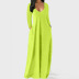 Solid Color Long Sleeve V Neck Long Dress NSBTY71819