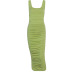 new solid color sleeveless slim-fit pleated dress Nihaostyles wholesale clothing vendor NSXPF71839