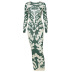 fashion print slim backless long-sleeved dress wholesale clothing vendor Nihaostyles NSXPF71841