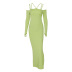 fashion finger sets sling split mid-length dress wholesale clothing vendor Nihaostyles NSXPF71847