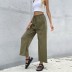 drawstring loose solid color retro nine-point wide-leg pants wholesale clothing vendor Nihaostyles NSYYF71873