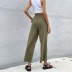 drawstring loose solid color retro nine-point wide-leg pants wholesale clothing vendor Nihaostyles NSYYF71873