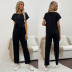 Slim Solid Color Straight Pants Two-Piece Set wholesale clothing vendor Nihaostyles NSYYF71883