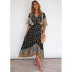 women s summer bohemian short-sleeved floral dress nihaostyles clothing wholesale NSSA71893