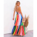 women s rainbow strip dress nihaostyles clothing wholesale NSSA71895