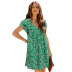 women s short-sleeved V-neck floral dress nihaostyles clothing wholesale NSSA71904