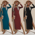 women s solid color long-sleeved dress nihaostyles clothing wholesale NSSA71905