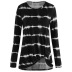 women s round neck print striped T-shirt nihaostyles clothing wholesale NSSA71906