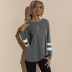 long-sleeved striped round neck T-shirt nihaostyles clothing wholesale NSSA71915
