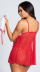 camisón sexy de una pieza de hilo de red roja NSYO8715
