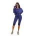 solid color diagonal shoulder fashion casual two-piece set Nihaostyles wholesale clothing vendor NSAB72034