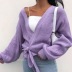 V-Neck Waistband Knitted Sweatshirt NSYF72049