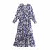 flower printing loose long-sleeved dress nihaostyles clothing wholesale NSAM72074
