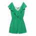 women s V-neck ruffled solid color jumpsuit nihaostyles clothing wholesale NSAM72075