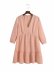 female’s V-neck single-breasted sleeves ruffled A-line dress nihaostyles clothing wholesale NSAM72087