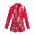 women s printing casual suit jacket with belt nihaostyles clothing wholesale NSAM72095