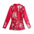 women s printing casual suit jacket with belt nihaostyles clothing wholesale NSAM72095