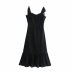 black shoulder strap mid-length sling dress nihaostyles clothing wholesale NSAM72104