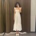 women s sling knitted hollow embroidery mid-length dress nihaostyles clothing wholesale NSAM72108