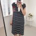 women s new striped back printing dress nihaostyles clothing wholesale NSAM72125