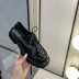 thick-soled black retro patent leather shoes Nihaostyles wholesale clothing vendor NSCA72152