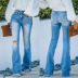 ripped slim micro-flared jeans Nihaostyles wholesale clothing vendor NSJRM72190
