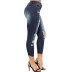 high elastic nine-point hole fashion jeans Nihaostyles wholesale clothing vendor NSJRM72202