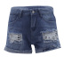 straight pants high waist ripped denim shorts Nihaostyles wholesale clothing vendor NSJRM72203