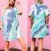 new loose round neck pullover tie-dye printing loose dress Nihaostyles wholesale clothing vendor NSJRM72210