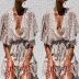 Deep V-Neck Loose Chiffon Ruffled Beach Dress NSJRM72219