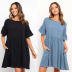 ruffled solid color round neck short-sleeved dress Nihaostyles wholesale clothing vendor NSJRM72230