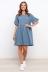 ruffled solid color round neck short-sleeved dress Nihaostyles wholesale clothing vendor NSJRM72230