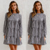 long-sleeved round neck big swing plaid loose dress Nihaostyles wholesale clothing vendor NSJRM72243